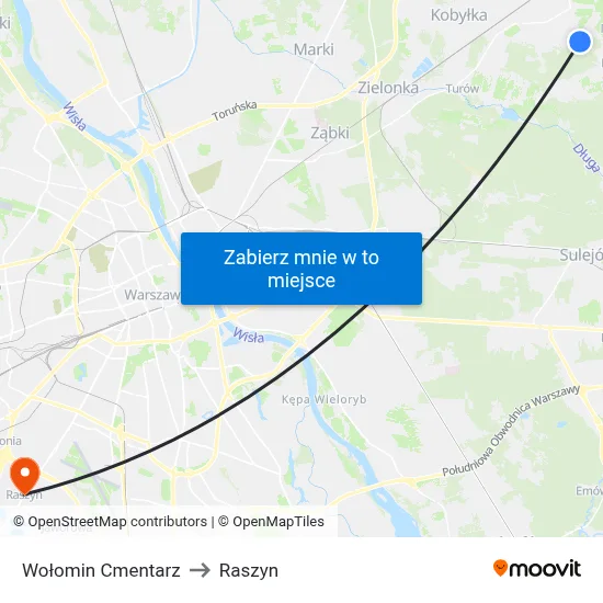 Wołomin Cmentarz to Raszyn map