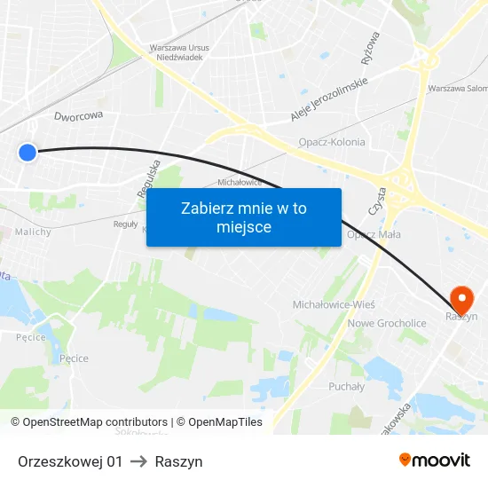 Orzeszkowej 01 to Raszyn map