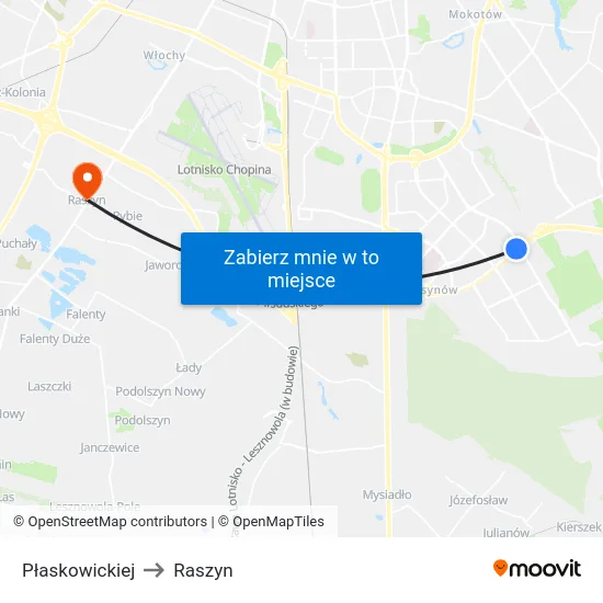 Płaskowickiej to Raszyn map