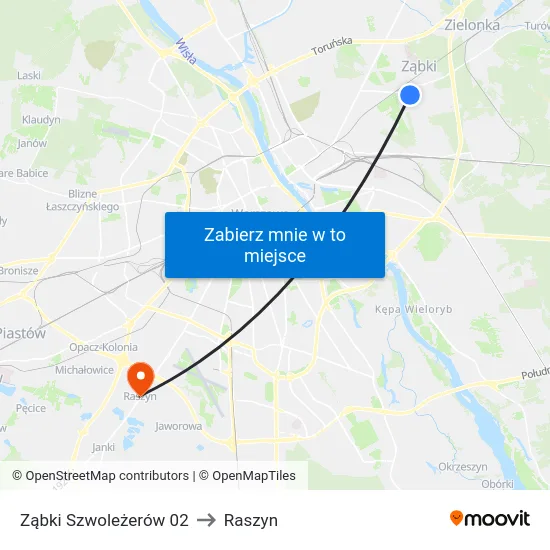 Ząbki Szwoleżerów 02 to Raszyn map