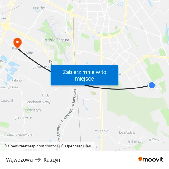 Wąwozowa to Raszyn map
