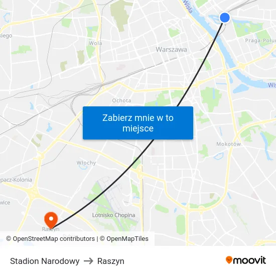 Stadion Narodowy to Raszyn map