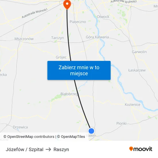 Józefów / Szpital to Raszyn map