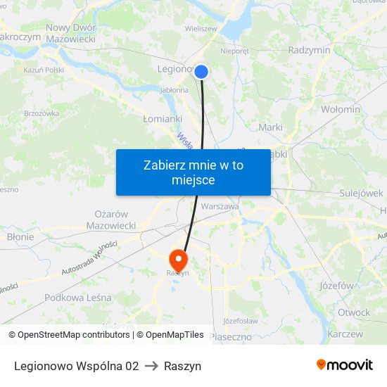 Legionowo Wspólna 02 to Raszyn map