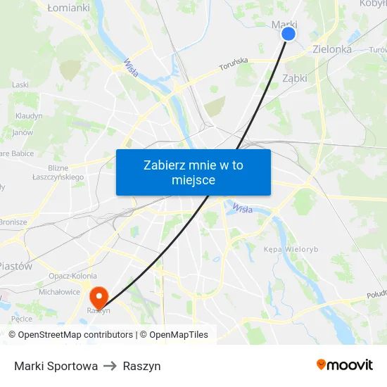 Marki Sportowa to Raszyn map