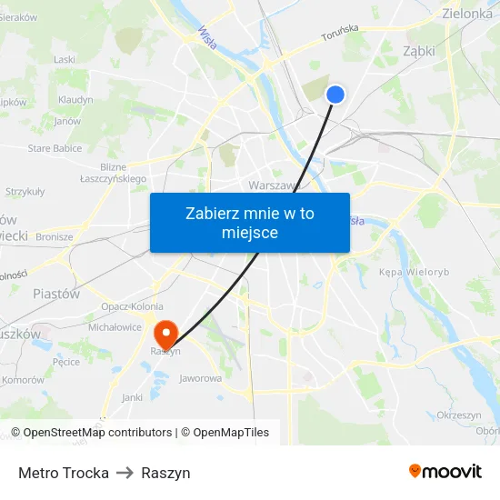 Metro Trocka to Raszyn map