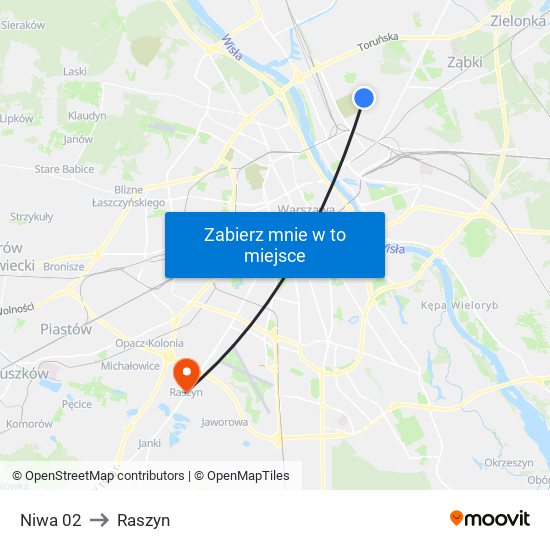 Niwa 02 to Raszyn map