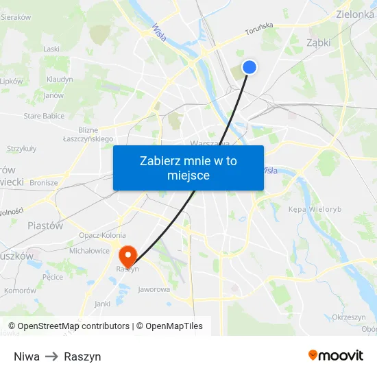 Niwa to Raszyn map