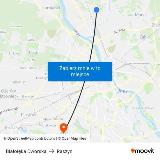 Białołęka Dworska to Raszyn map