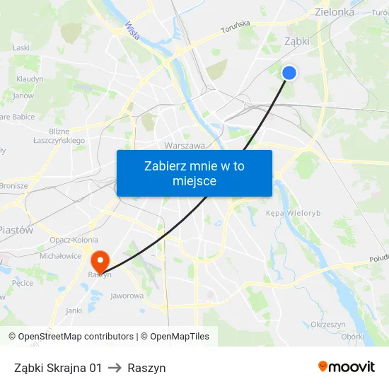 Ząbki Skrajna 01 to Raszyn map