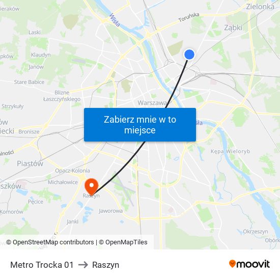 Metro Trocka 01 to Raszyn map