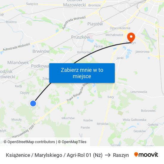 Książenice / Marylskiego / Agri-Rol 01 (Nż) to Raszyn map