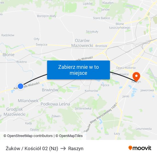 Żuków / Kościół 02 (Nż) to Raszyn map