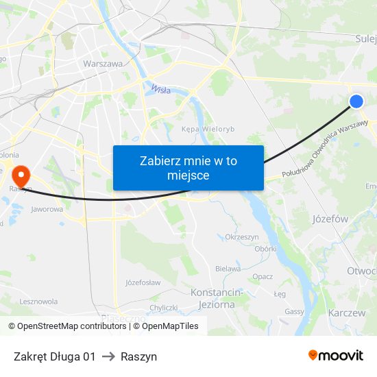 Zakręt Długa 01 to Raszyn map