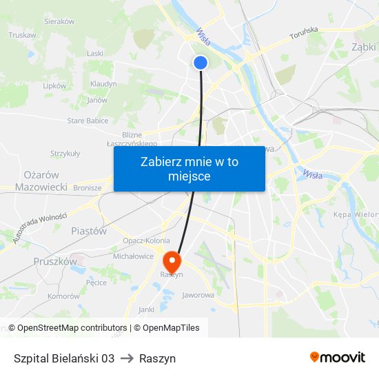 Szpital Bielański 03 to Raszyn map