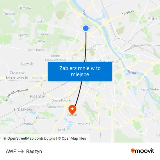 AWF to Raszyn map