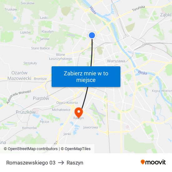 Romaszewskiego 03 to Raszyn map