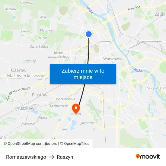 Romaszewskiego to Raszyn map