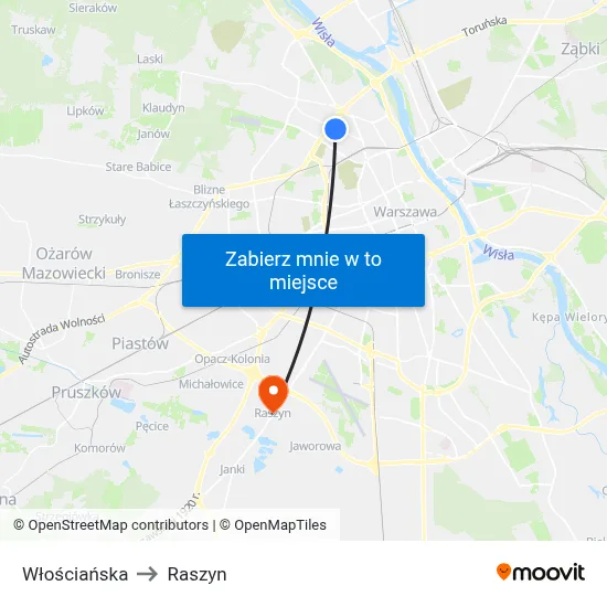 Włościańska to Raszyn map