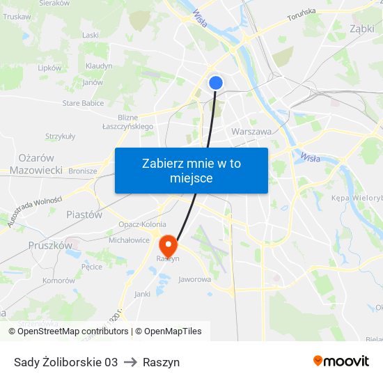 Sady Żoliborskie 03 to Raszyn map