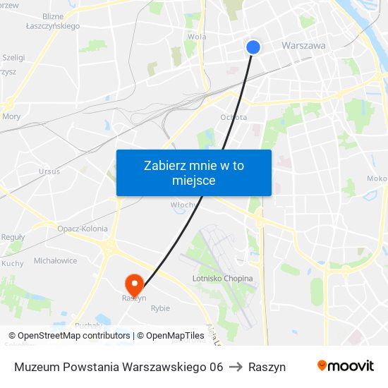 Muzeum Powstania Warszawskiego 06 to Raszyn map