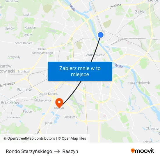 Rondo Starzyńskiego to Raszyn map
