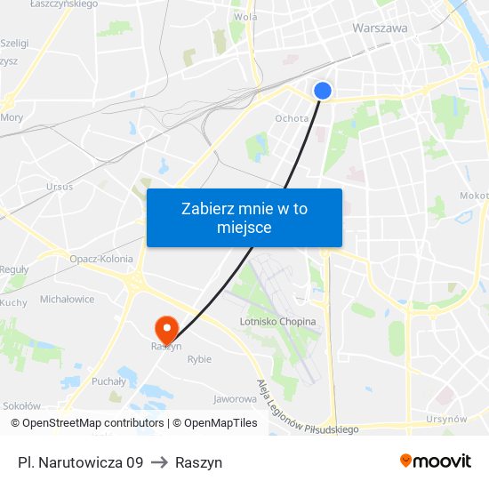 Pl. Narutowicza 09 to Raszyn map