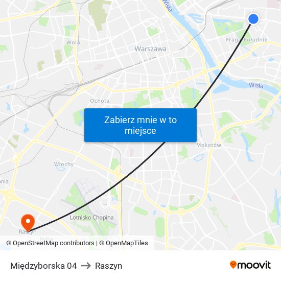 Międzyborska 04 to Raszyn map