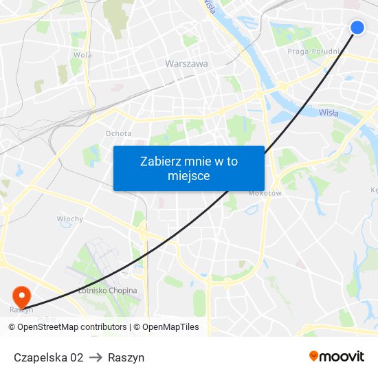 Czapelska 02 to Raszyn map