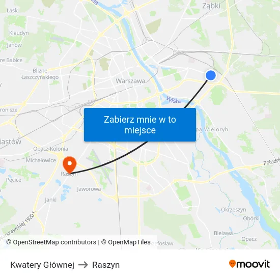 Kwatery Głównej to Raszyn map