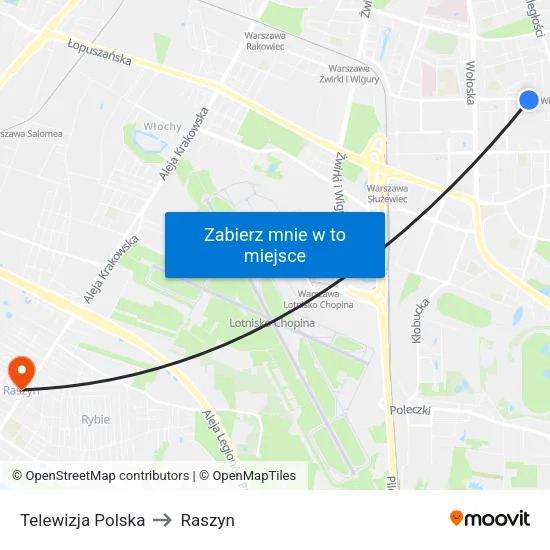 Telewizja Polska to Raszyn map