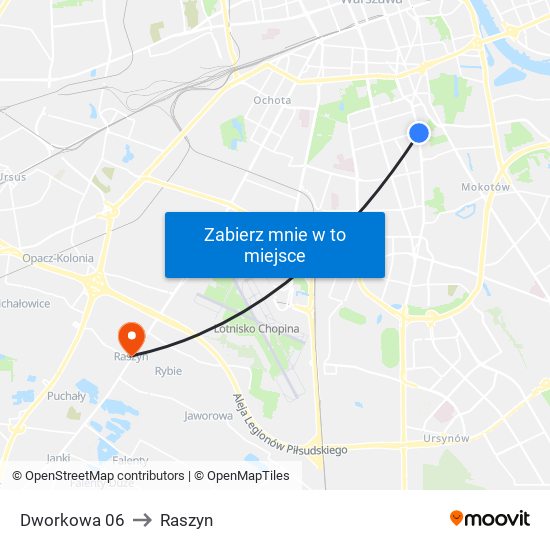 Dworkowa 06 to Raszyn map