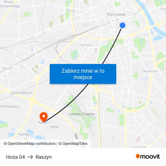 Hoża 04 to Raszyn map