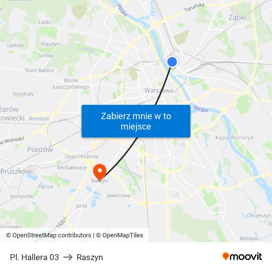 Pl. Hallera 03 to Raszyn map