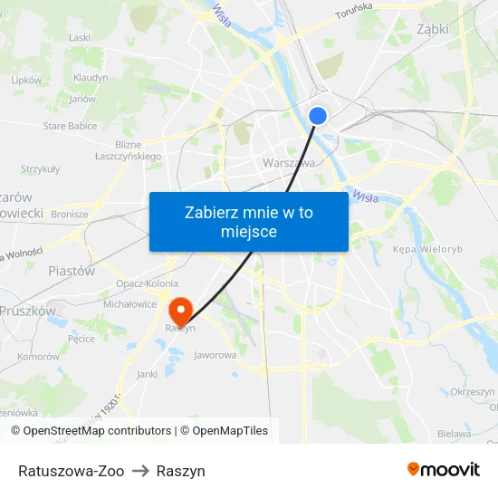 Ratuszowa - Zoo to Raszyn map