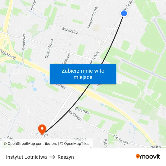 Instytut Lotnictwa to Raszyn map