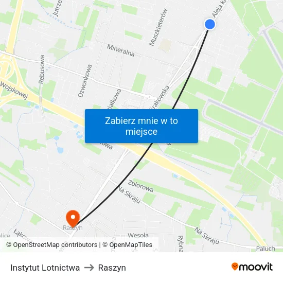 Instytut Lotnictwa to Raszyn map