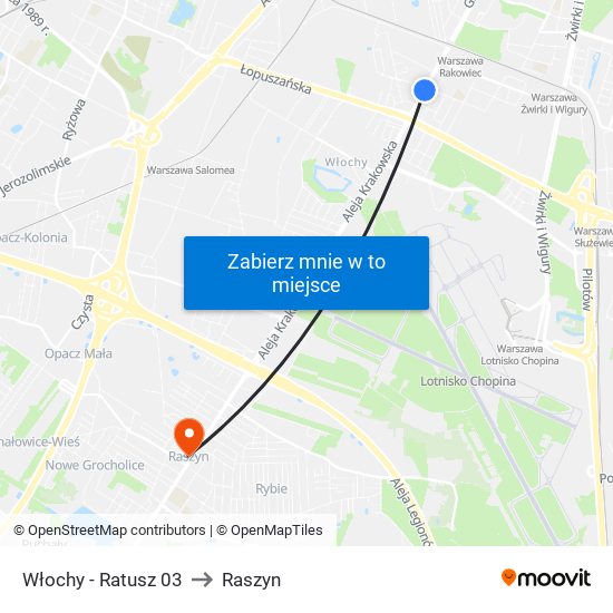 Włochy - Ratusz 03 to Raszyn map