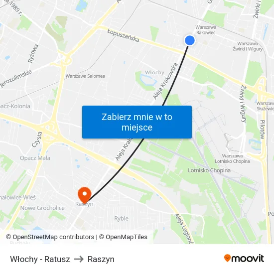 Włochy - Ratusz to Raszyn map