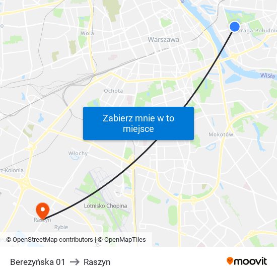 Berezyńska 01 to Raszyn map