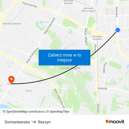 Domaniewska to Raszyn map