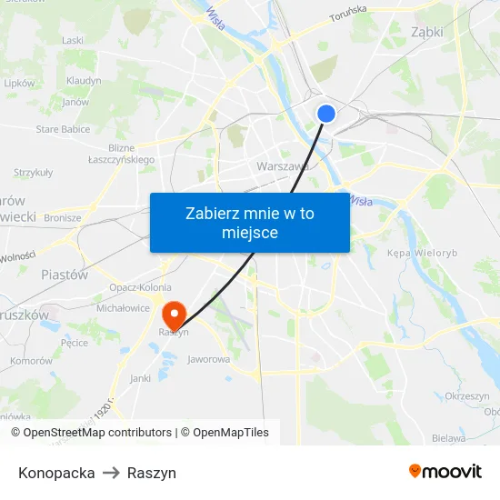 Konopacka to Raszyn map