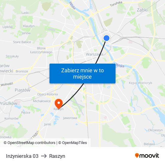 Inżynierska 03 to Raszyn map