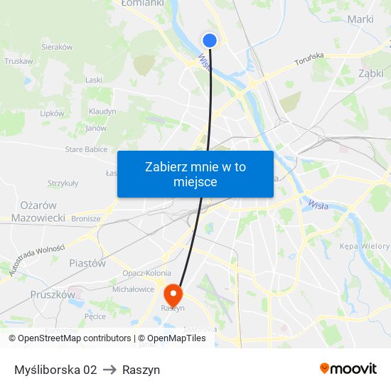 Myśliborska 02 to Raszyn map