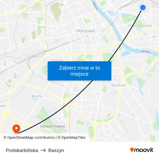 Podskarbińska to Raszyn map
