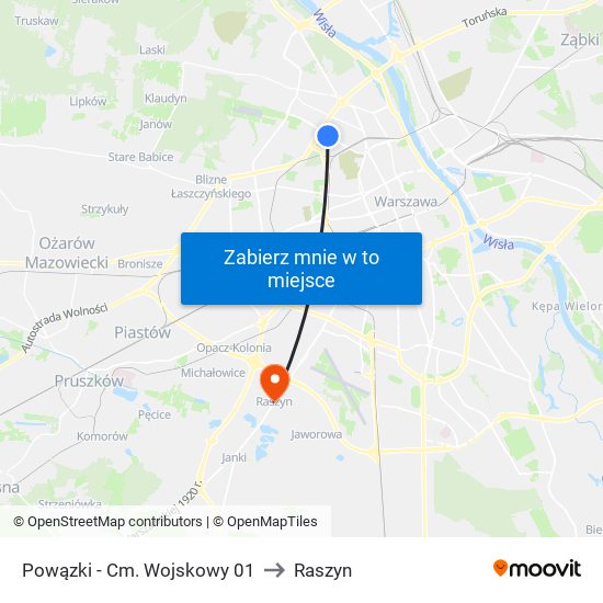 Powązki - Cm. Wojskowy 01 to Raszyn map