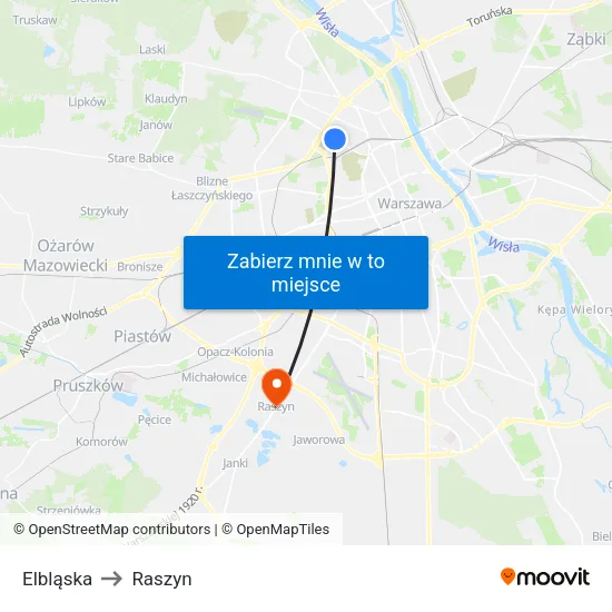 Elbląska to Raszyn map