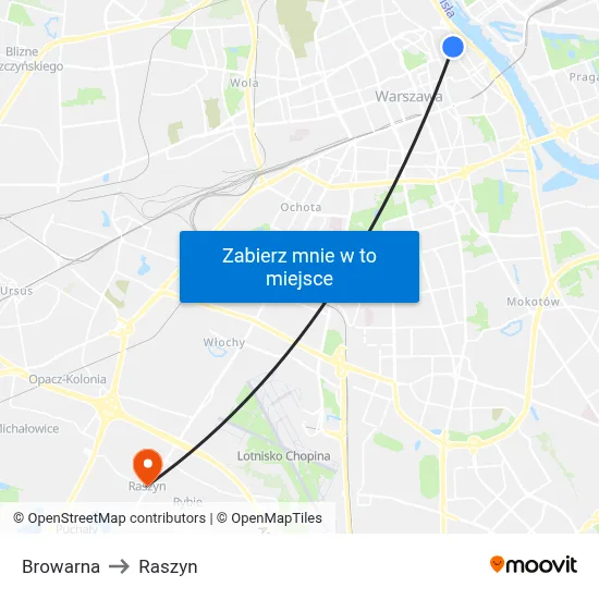 Browarna to Raszyn map