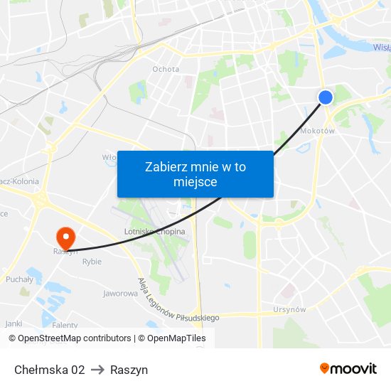 Chełmska 02 to Raszyn map