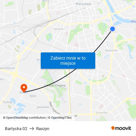 Bartycka 02 to Raszyn map